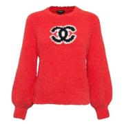 Pre-owned Knit tops Chanel Vintage , Red , Dames