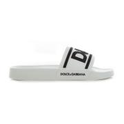 Witte Rubber Slippers Ss23 Dolce & Gabbana , White , Heren