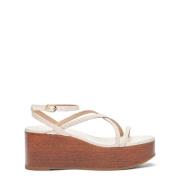 Geweven Sleehak Sandaal Stuart Weitzman , Beige , Dames