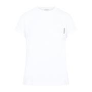 Wit T-shirt met Monili Tab-zak Brunello Cucinelli , White , Dames