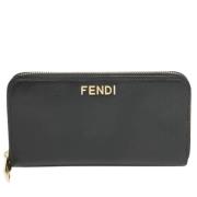 Pre-owned Leather wallets Fendi Vintage , Black , Dames