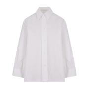 Witte Katoenen Poplin Overhemd met Juweeldetail Jil Sander , White , D...