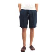 Linnen Bermuda Shorts Comfortabele Pasvorm 40Weft , Blue , Heren