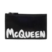 Leren kaarthouder Alexander McQueen , Black , Heren