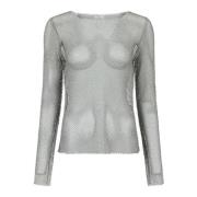 Aimee Stone Blouse Zilver Neo Noir , Gray , Dames