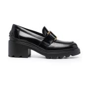 Zwarte elegante gesloten middenhak loafers Tod's , Black , Dames