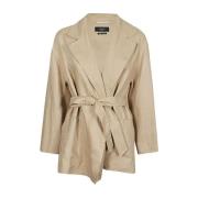 Beige Oversized Jack met Riem Max Mara Weekend , Beige , Dames