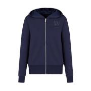 Blauwe Hoodie Eenvoudig Ontwerp Armani Exchange , Blue , Dames