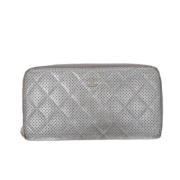 Pre-owned Leather wallets Chanel Vintage , Gray , Dames