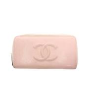 Pre-owned Leather wallets Chanel Vintage , Pink , Dames