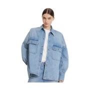 Oversized Denim Jacket Light Blue Petar Petrov , Blue , Dames