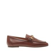 Bruine Leren Loafer Schoenen Tod's , Brown , Dames