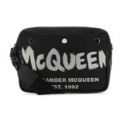 Graffiti Crossbody Tas Alexander McQueen , Black , Heren