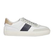 Witte Sneakers met Blauw Logo Tod's , White , Heren