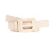 Beige Leren Riem met Plexi Logo Hogan , Beige , Dames