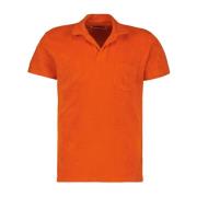Terry Cotton Polo Shirt Orlebar Brown , Orange , Heren