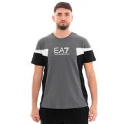 Heren Casual T-shirt Emporio Armani EA7 , Gray , Heren