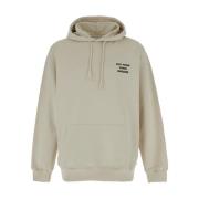 Beige Hoodie met Logo Print Drole de Monsieur , Beige , Heren