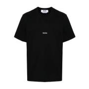 Logo Piccolo T-Shirt Msgm , Black , Heren