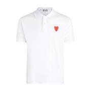 Witte Katoenen Polo met Overlappende Harten Comme des Garçons Play , W...