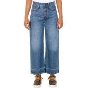 Wijde Crop Straight Jeans voor Vrouwen Ralph Lauren , Blue , Dames