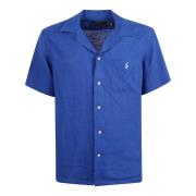 Blauw Linnen Polo Shirt Ralph Lauren , Blue , Heren