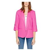 Elegant Linen Blend Jacket Only , Pink , Dames