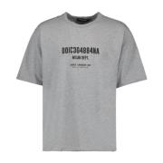 Logo Print Oversized T-shirt Dolce & Gabbana , Gray , Heren
