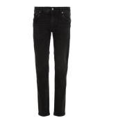 Iconische 'Dg' Logo Slim-Fit Jeans Dolce & Gabbana , Black , Heren