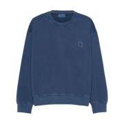 Navy Blue Sweater met Logo Patch Carhartt Wip , Blue , Heren