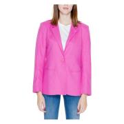 Linnen Blazer Damesjas Lente/Zomer Only , Pink , Dames