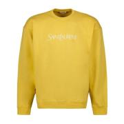 Sweatshirt met geborduurd logo Saint Laurent , Yellow , Heren