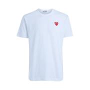 Witte Crewneck T-shirt Comme des Garçons Play , White , Heren