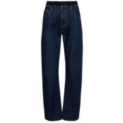 Reguliere Jeans in Blauwe Denim MM6 Maison Margiela , Blue , Heren