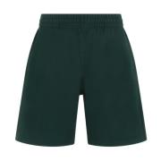 Groene Katoenen Shorts Elastische Taille Burberry , Green , Heren
