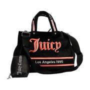 Zwarte schoudertas met voorlogo Juicy Couture , Black , Dames