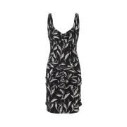 Zwarte Mouwloze Mini Jurk met All-Over Print Paco Rabanne , Black , Da...