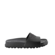 Logo Slides Prada , Black , Heren