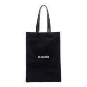 Zwarte Canvas Schoudertas Ss23 Jil Sander , Black , Heren