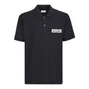 Zwart Logo Patch Polo Shirt Alexander McQueen , Black , Heren