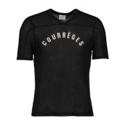 Mesh Baseball T-shirt Logo Print Courrèges , Black , Heren