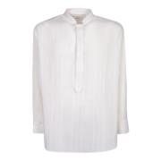 Witte Tuniek Stijl Katoenen Shirt Lardini , White , Heren