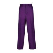 Wollen broek met rechte pijpen en plooien Ami Paris , Purple , Dames