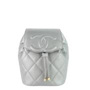 Pre-owned Leather backpacks Chanel Vintage , Gray , Dames