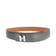 Pre-owned Leather belts Hermès Vintage , Gray , Dames