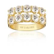 Belluno Due Vergulde Ring met Zirkonia Sif Jakobs Jewellery , Yellow ,...