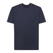 Blauw Katoenen T-shirt Korte Mouw Brioni , Blue , Heren