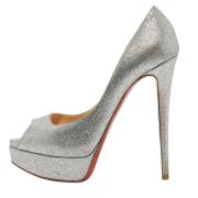 Pre-owned Fabric heels Christian Louboutin Pre-owned , Gray , Dames