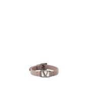 VLogo Leren Armband Valentino Garavani , Beige , Heren