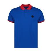 Tricolor Polo Shirt Klassieke Pasvorm Korte Mouw Moncler , Blue , Here...
